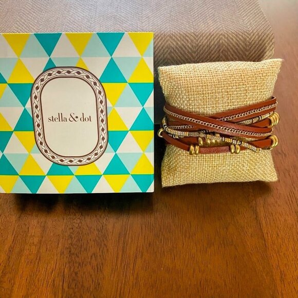 💜 Stella & Dot Maize Leather Wrap Bracelet - Picture 6 of 6